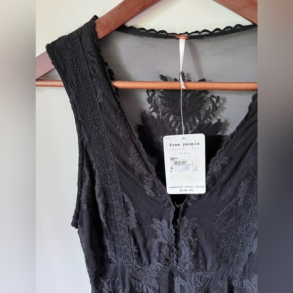 Free People Reign Over Me Sleeveless Black Lace Embroidered Dress - Picture 6 of 10